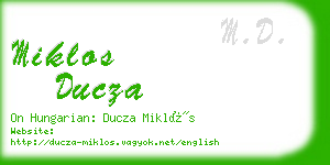 miklos ducza business card